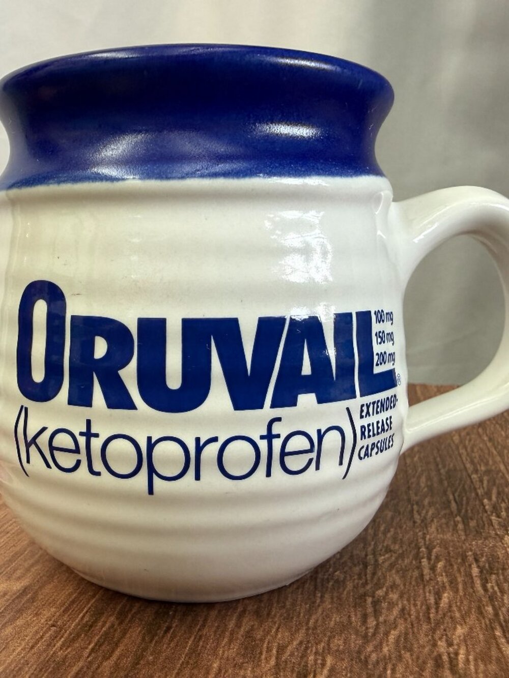Vintage Oruvail Ketoprofen Pharma Advertising Mug USA Pottery